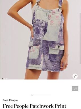 Free People Lavender Patchwork Utility Dress